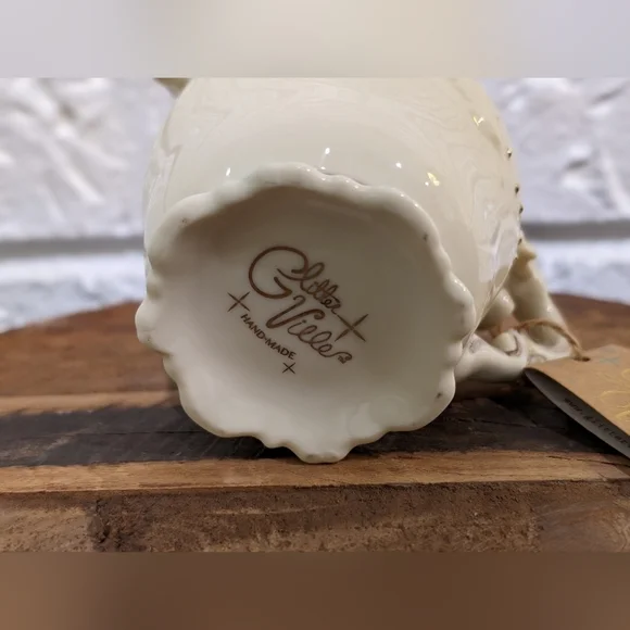 Glitterville Studios Creamer Dish Silkie Chicken Dolly Poulet Handmade Pitcher - Picture 6 of 12